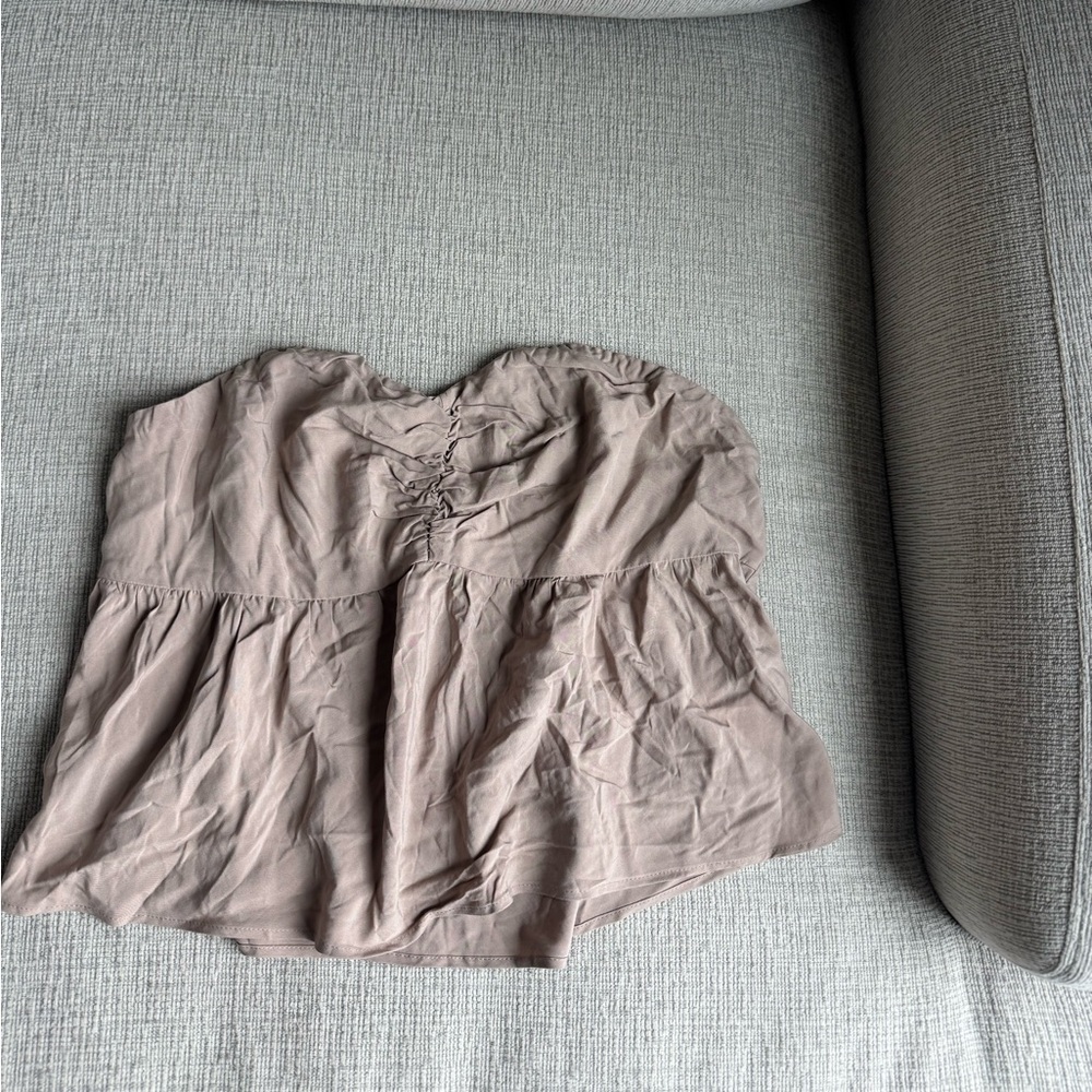 Express Beige Strapless Top